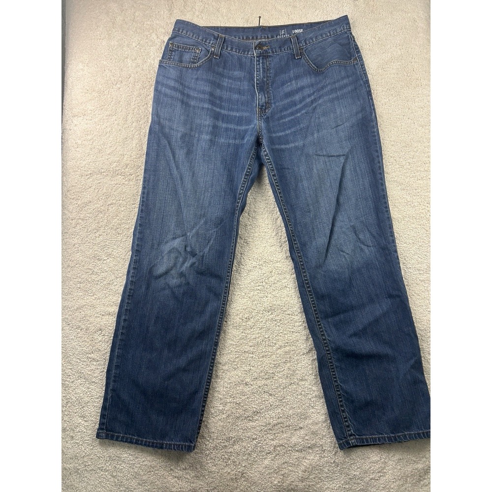 Mens Blue Jeans‎ by George Size 36x32 Loose Baggy Cotton Straight Leg